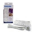 Philips 3-GANG Extension Cord - 250V, 13A, 3250W, 3 Outlet, 1.5m Kabel, Double Insulation, Safety Shutters