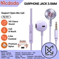 MCDODO HP-1211 Earphone In-Ear Jack 3.5mm Kabel 1.2m - Ungu