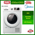 Midea MD-C8800 Pengering Baju Kapasiti 8kg, Putih - Pengering Kondensor dengan Sensor Kelembapan dan Penangkal Kerutan