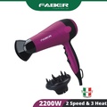 Faber FHD Viola 2200 - Pengering Rambut 2200W dengan Perlindungan Panas Berlebihan dan Mod Cool Shot