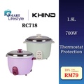 Khind RC718 Periuk Nasi Elektrik 1.8L Hijau, Ungu