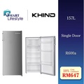 Khind RF165 Peti Sejuk Satu Pintu 157L Inox