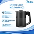 Ketel Listrik Midea MK-SH06M102 0.6L Stainless Steel Hitam Mini Portabel