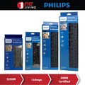 Philips 4-GANG Extension Socket, Putih, 287mm x 65mm, 20W Maksimum Power, Cocok untuk Penggunaan Dalam Rumah