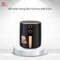 Nồi chiên không dầu Fujihome A5B 5.5L, màu đen với viền vàng đồng, dung lượng lớn, công suất mạnh mẽ 1500W