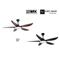 REZO VENZO 56/5B Kipas Siling LED 56 Inci Matt Black / Dark Wood dengan Remote Control