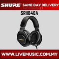 Shure SRH840A Headphone Studio Profesional - Hitam, 40mm Driver Dinamik Neodymium