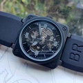 Bell & Ross BR01-92 Jam Tangan Chronograph 46mm Aço Preto
