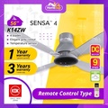 KDK K14ZW 56" Sensa 4 Ceiling Fan - Elegant Grey, DC Motor, 9 Speed Remote Control
