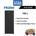 Haier HUR-181NE 168L Upright Freezer - Black Slate, Kapasiti Besar & Sistem Defrost Bebas Frost