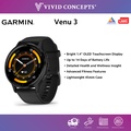 Garmin Venu 3S - Jam Tangan GPS Pintar dengan Layar AMOLED 1.2 Inci, Bateri 10 Hari, dan Pelacak Kesehatan Lengkap