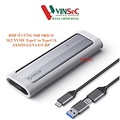 Hộp Ổ Cứng SSD ORICO AXM2S-G2-V1 Bạc, Hỗ Trợ M.2 NVME+SATA, Dung Lượng Tối Đa 8TB