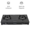 Bếp gas dương kính Kangaroo KG8G1A - 2 lò đun, màu đen, kích thước 690x430x130mm