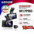 AZDOME M17 PRO 3K Quad HD+ Dual Channel Dash Cam with OLED Touchscreen, WDR Night Vision & Parking Mode