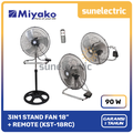 Miyako KST 18 RC 3in1 - Kipas Angin 18 Inch dengan Remote Control dan 3 Fungsi (Dinding, Meja, Berdiri)