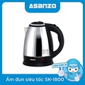 Bình đun siêu tốc Asanzo SK1800 - 1.8L, Inox 304, Bạc