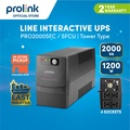 Prolink PRO2000SFCU 2000VA/1400W UPS Power Backup dengan AVR untuk Komputer, Modem, Router, NAS, Jaringan & CCTV