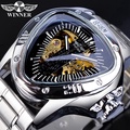 Jam Tangan Mekanikal WINNER Pilot untuk Lelaki - Stainless Steel, Silver Triangle