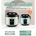 Nồi cơm điện Comet CM8016 1.8L - Trắng Xanh, Dung lượng lớn, Tiện lợi