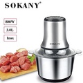 Máy xay thịt đa năng SOKANY SK7005A, cối inox 3L, công suất 800W, màu bạc