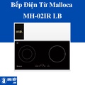 Bếp Điện Từ Malloca MH-02IR - Kính EuroKera, 1 Điện 1 Từ, Đen Chấm Bi Xanh Lam/Nâu Nhạt