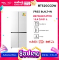 TCL ตู้เย็น 4 ประตู Free Built-In สีขาว กระจกขาว รุ่น RT52GCCDW ขนาด 521 ลิตร
