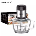 Máy Xay Thịt Sokany 7004A - Cối Thủy Tinh 2L, Công Suất 800W, Trắng