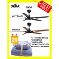 Kipas Siling deka DX56 56" - Hitam, Putih, Walnut, Pinewood | Motor DC Berkelajuan Tinggi