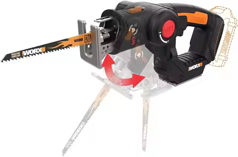 Worx WX550.9 20V Segar Alternatif dan Jigsaw Hitam dengan Baterai Li-Ion 2Ah