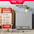 TCL ตู้เย็นมินิบาร์ รุ่น RT04XFSDG ขนาด 47 ลิตร สีเทา