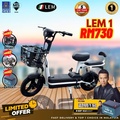 LEM LEM-1 Electric Bicycle - 35km Jarak Tempuh, 48V Bateri Asid Timah, 10 Inci Ban