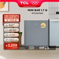 TCL ตู้เย็นมินิบาร์ รุ่น RT04XFSDG ขนาด 47 ลิตร สีเทา