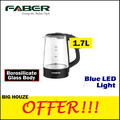 Faber EJK-F1723G 1.7L Kettle Berbahan Kaca Borosilikat Hitam