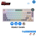 Royal Kludge RK N80 Keyboard Mekanis Wireless 75% Low Profile Rosy Clouds