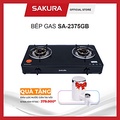 Bếp gas Sakura SA-2375GB - Kính cường lực, 2 lò đồng, màu đen