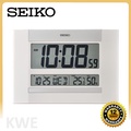 Seiko QHL088 Jam Dinding Digital Meja 26cm Pearlised White LCD Quartz