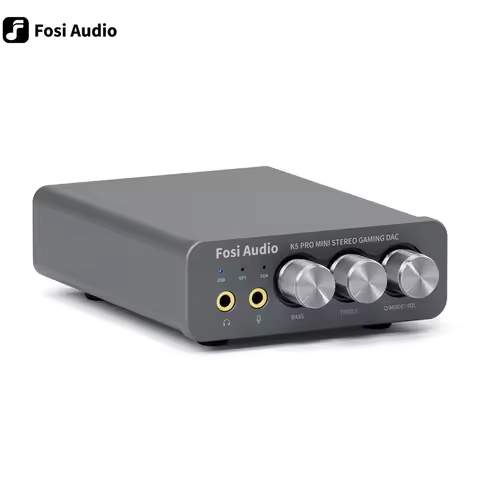 Fosi Audio K5 Pro Mini Stereo Gaming DAC/Headphone Amplifier สีดำ ขนาดกะทัดรัด