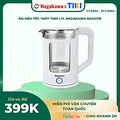 Ấm siêu tốc thủy tinh Nagakawa NAG0318, dung tích 1.7L, màu trắng