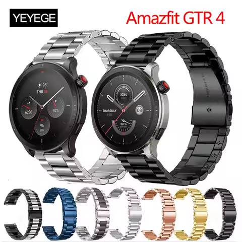 Amazfit GTR 4 Smartwatch - 1.43" AMOLED Display, 14-Day Battery, 5ATM Waterproof, GPS, Superspeed Black/Vintage Brown/Racetrack Grey