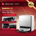 Roborock Saros 10 Pemvakum dan Pencuci Lantai Robot Putih, Kapasiti Debu 2.9L, Dimensi 353x350x96mm