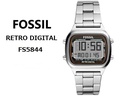 Fossil FS5844 Retro Digital Stainless Steel Watch 40mm Grey Dial Silver Case & Band