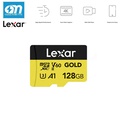 Lexar Professional GOLD micro SDXC UHS-II 128GB - Kad Memori Mikro untuk Drone dan Kamera Aksi