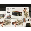 Loa Craven CR-865 Đen Đỏ - Nghe FM, Phát Nhạc từ Thẻ Nhớ và USB, Đèn Pin Siêu Sáng