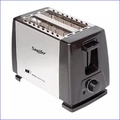 Sonifer SF-6007 Pemanggang Roti Otomatis 2 Slot Stainless Steel Hitam Perak