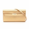 愛馬仕 Hermes Kelly To Go 長夾斜背包 Epsom 小牛皮 19.5x11.5cm 黑色/焦糖棕/大象灰 H080253CK89