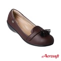 Aerosoft CW3132 รองเท้าคัทชูผู้หญิง หนังไมโครไฟเบอร์ สี Red Wine / Brown
