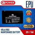 Gpower 12V7Ah Baterai UPS Aki Kering VRLA 12 Volt 7 Ah