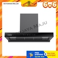 Faber FABERJET TOPHERRA 90BK Chimney Hood - Dinding Hitam 895mm x 350mm x 945mm, Sistem Penghisap Udara 1400m³/h