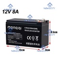 Baterai Sinleader 12V8AH untuk UPS dan Sprayer Elektrik, Kapasitas Besar 8Ah