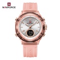 NAVIFORCE 7109 Jam Tangan Wanita Sport Dual Display Kaca HD Acrylic 5ATM Waterproof
